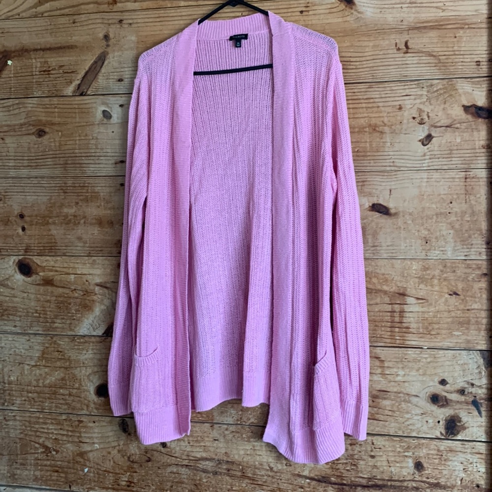 Talbots 100% Linen Knit Open Front Cardigan - image 1